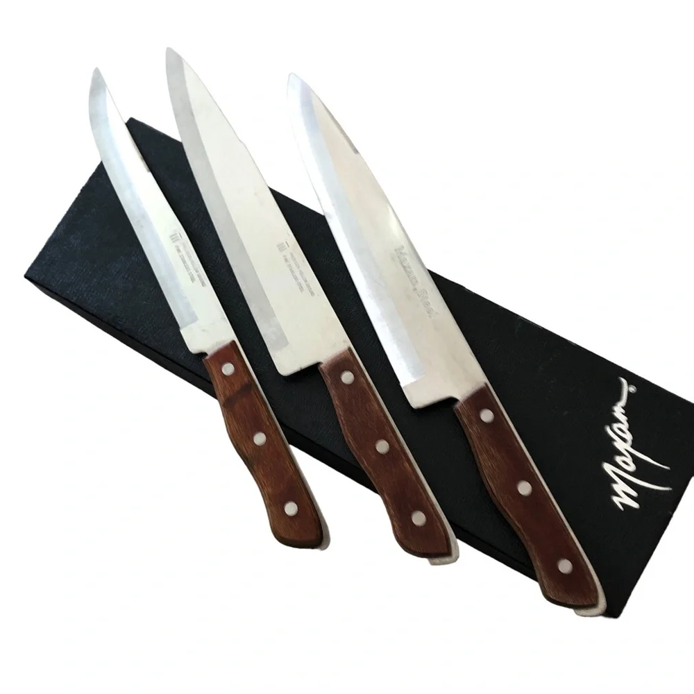 Maxam Precision Hollow Ground Fine Stainless Steel Knives